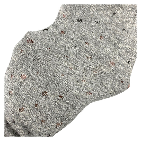 AllSaints Blink Hoody Jumper Unisex Sz XS Full Zip Distressed Ripped Linen Blend - Picture 7 of 8